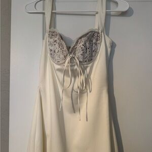 House of CB Adriana Lace Inset Satin Minidress